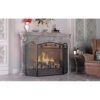 Calidola 3 paneles plegables de acero negro para chimenea