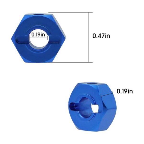 GLOBACT Adaptador de cubo hexagonal de aluminio de 0.472_3