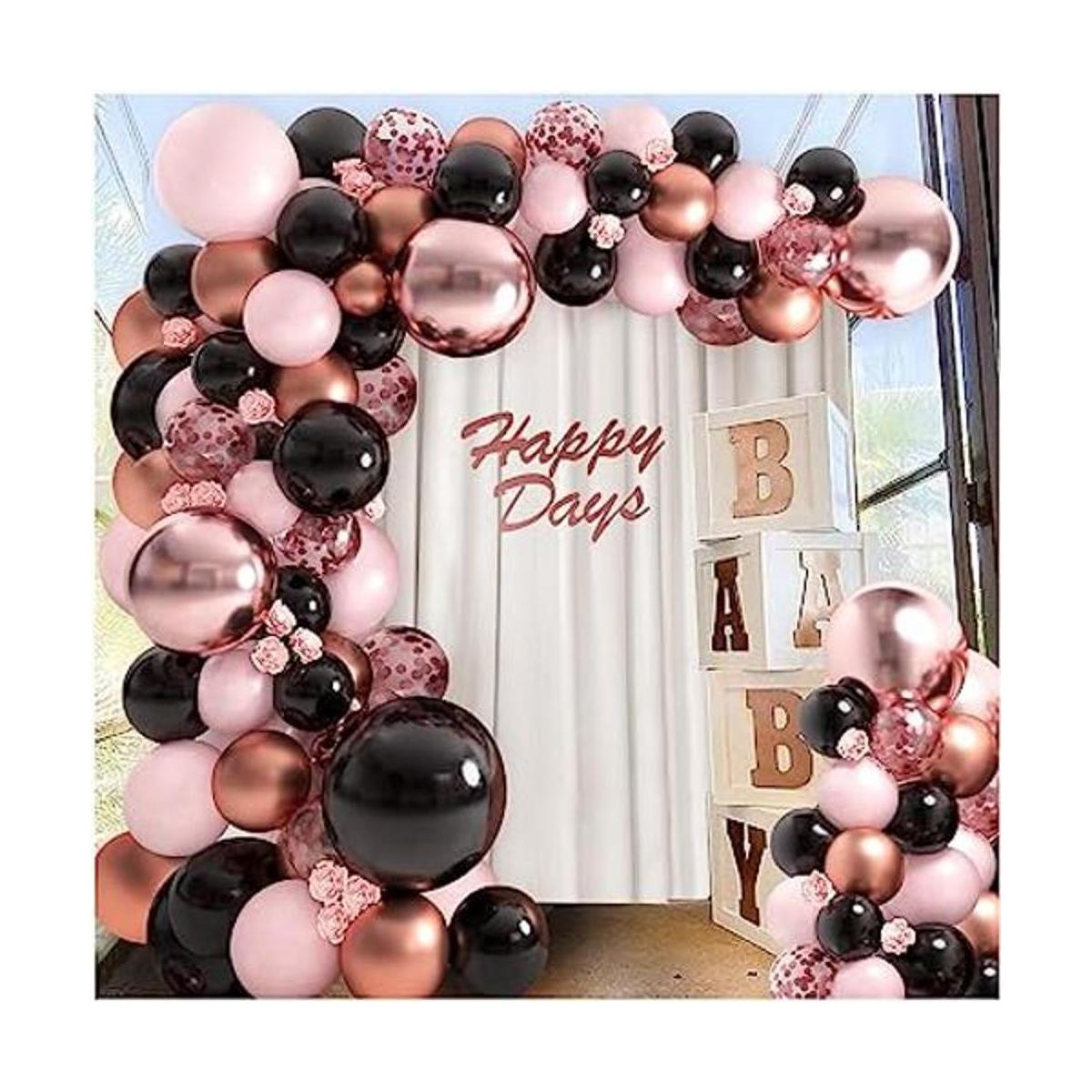 Kit de arco de globos metálicos de 18 pulgadas oro rosa