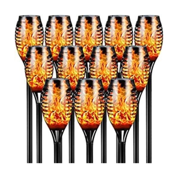 Otdair Solar Torch Lights with Flickering Flame 12 Packs_1
