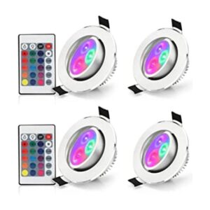 Paquete de 4 luces LED que cambian de color empotrables