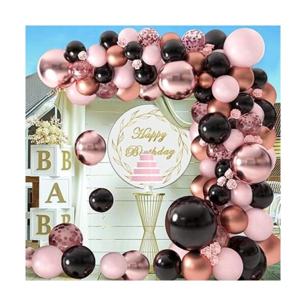 Kit de arco de globos metálicos de 18 pulgadas oro rosa_2