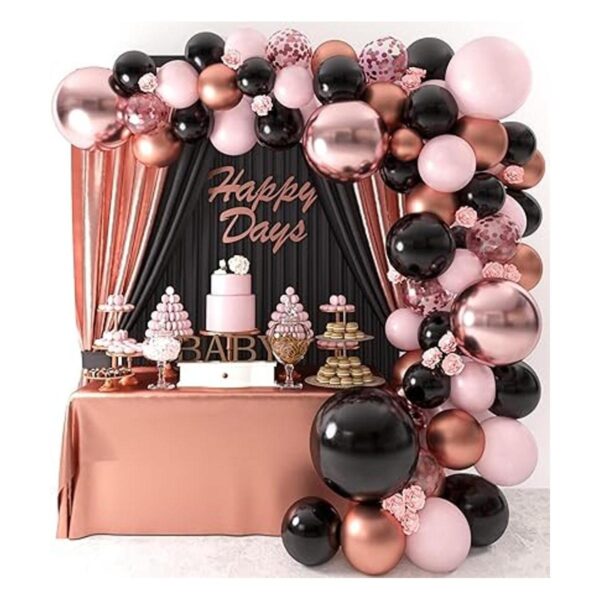 Kit de arco de globos metálicos de 18 pulgadas oro rosa_3