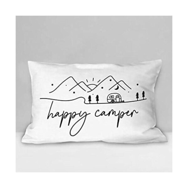 Burosev Happy Camper Funda de almohada suave para_1