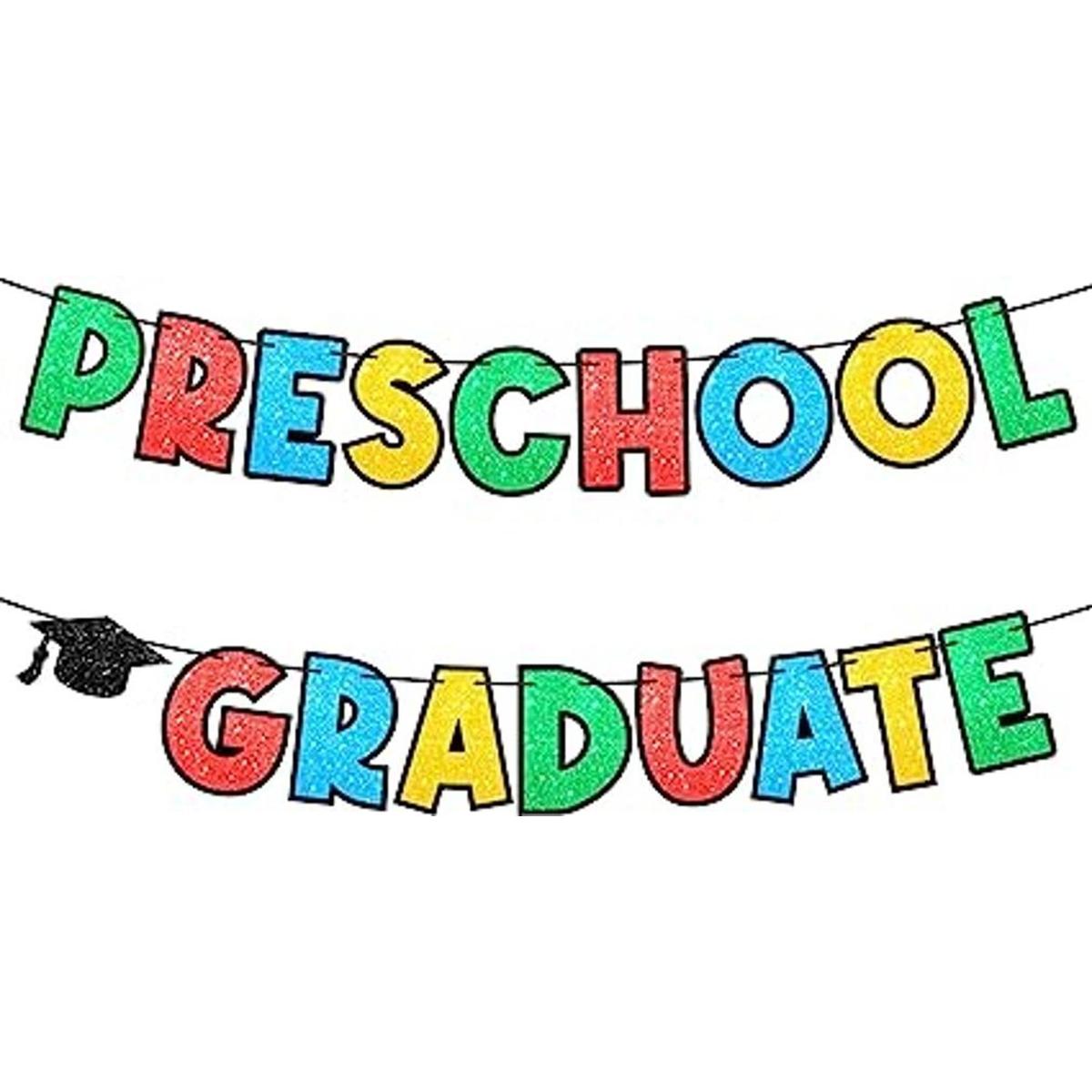 Brillante pancarta de graduación preescolar 2022 no DIY