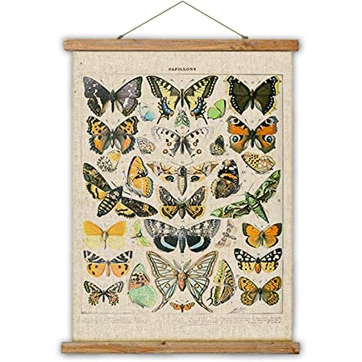 Póster colgante de mariposas vintage estilo retro de