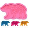 Molde de llavero de oso lobo de resina molde de silicona_4