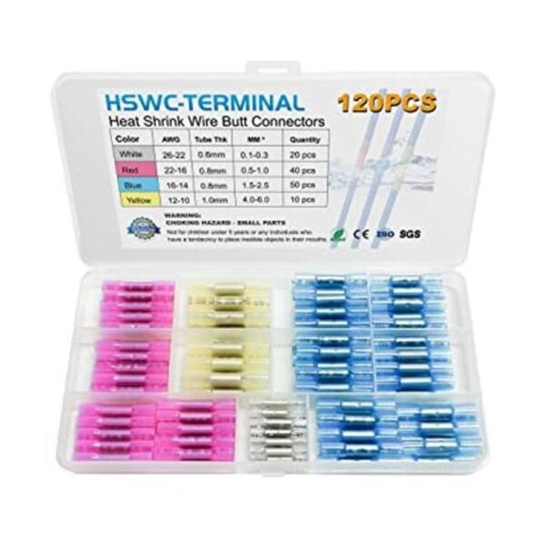 Kit de conectores de tope termoretráctiles 120 piezas de_1