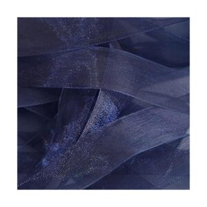HUIHUANG Cinta de organza de 1 pulgada azul marino