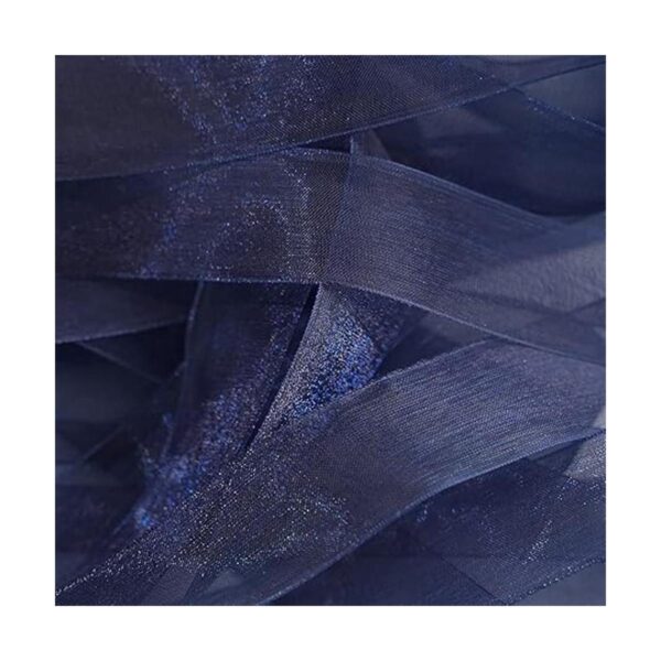 HUIHUANG Cinta de organza de 1 pulgada azul marino