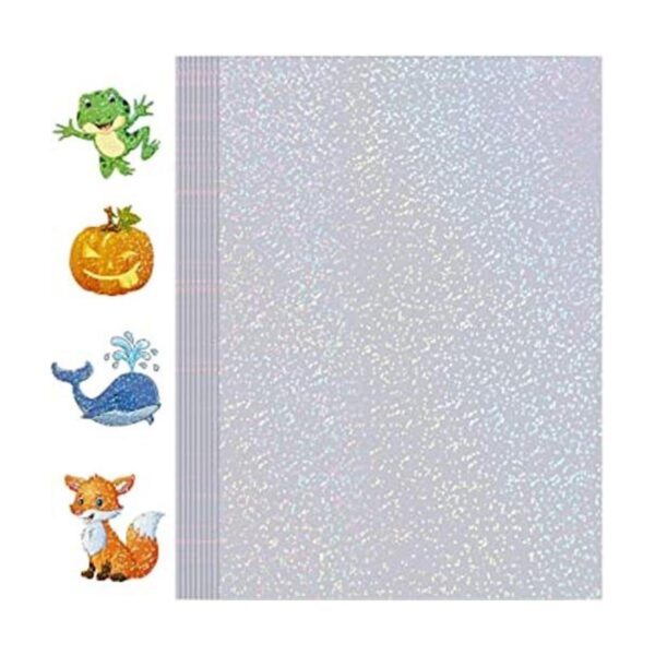 Papel adhesivo holográfico 24 hojas de vinilo laminado_1