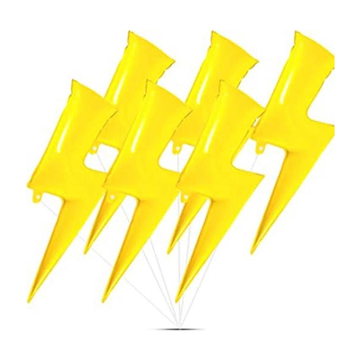 Juego de 6 globos de aluminio amarillo con pernos de rayo