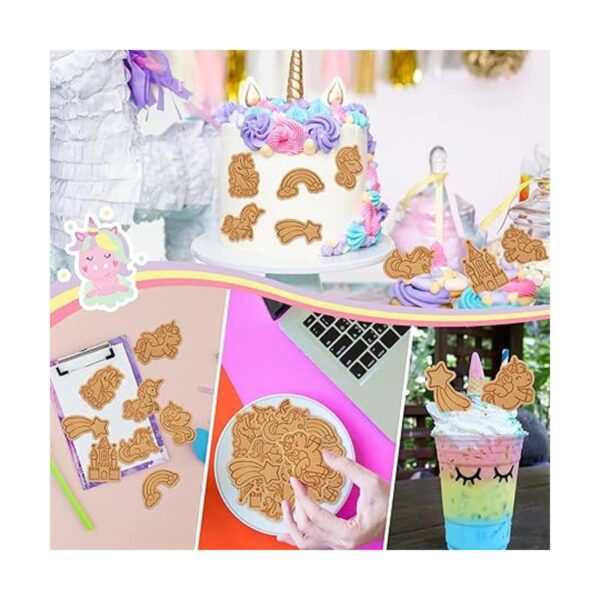 Juego de 8 cortadores de galletas de unicornio con sellos