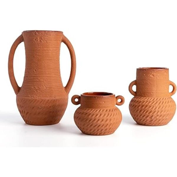 Jarrones de terracota jarrones de arcilla para flores_2