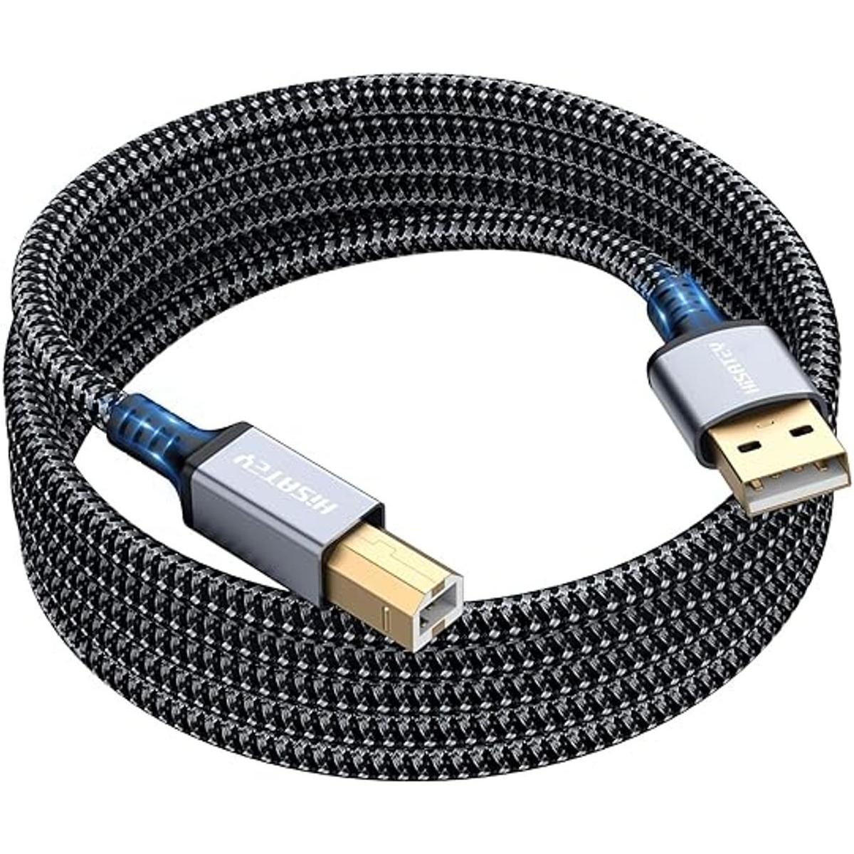 Hisatey Cable de impresora USB de 10 pies cable USB 2.0