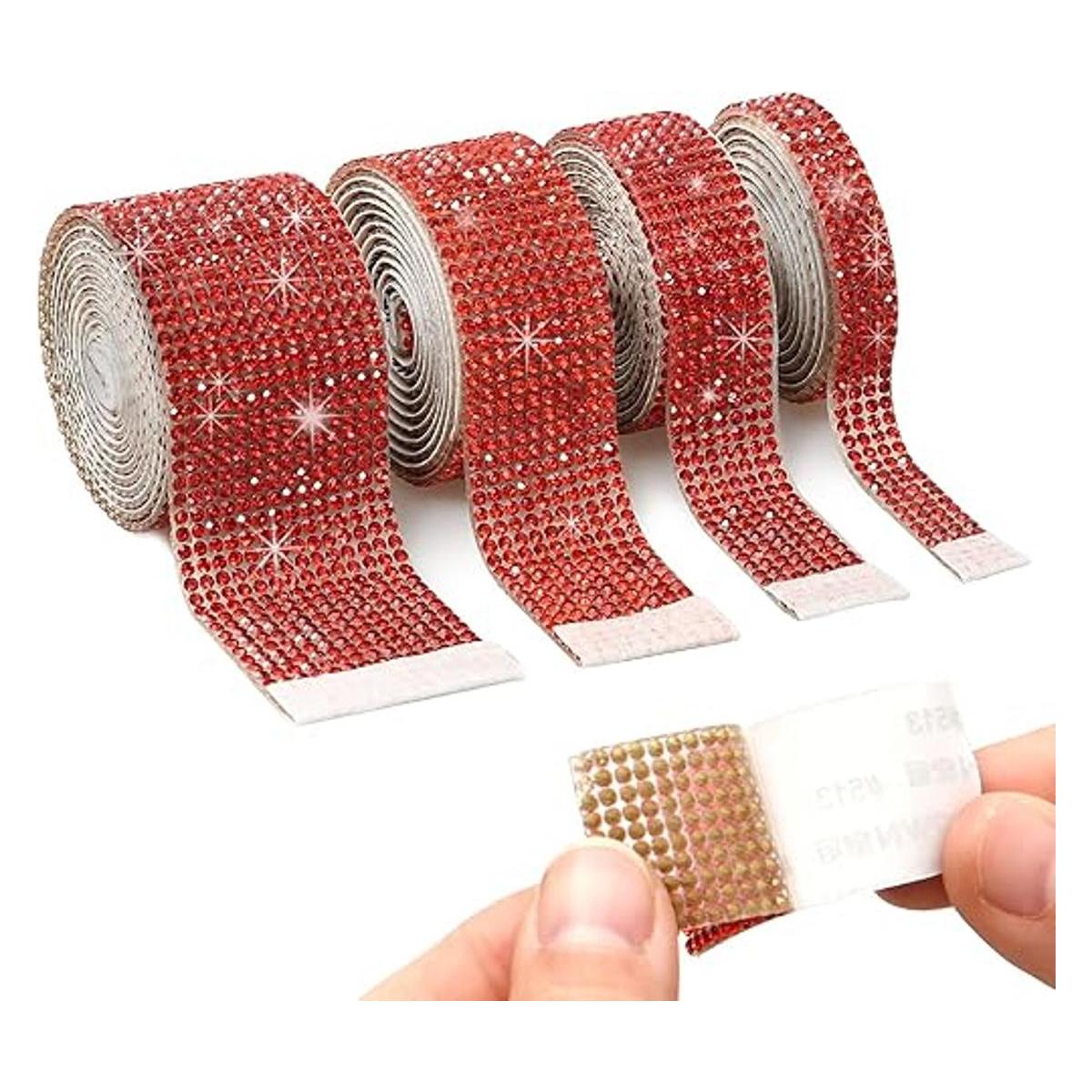 4 rollos de calcomanías autoadhesivas de diamantes de