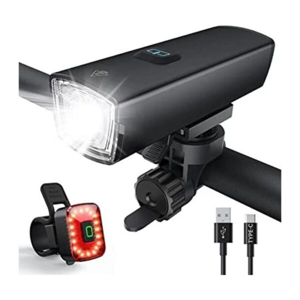 Japuda Juego de luces de bicicleta recargables por USB_1