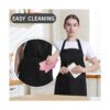 Paquete de 4 delantales unisex de chef negro delantales