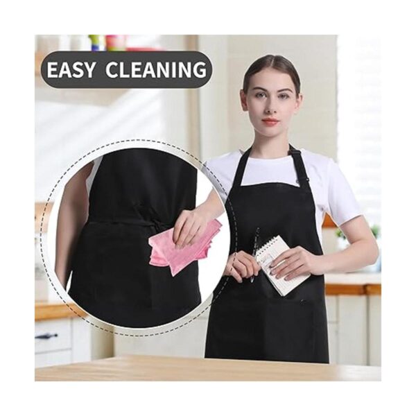 Paquete de 4 delantales unisex de chef negro delantales