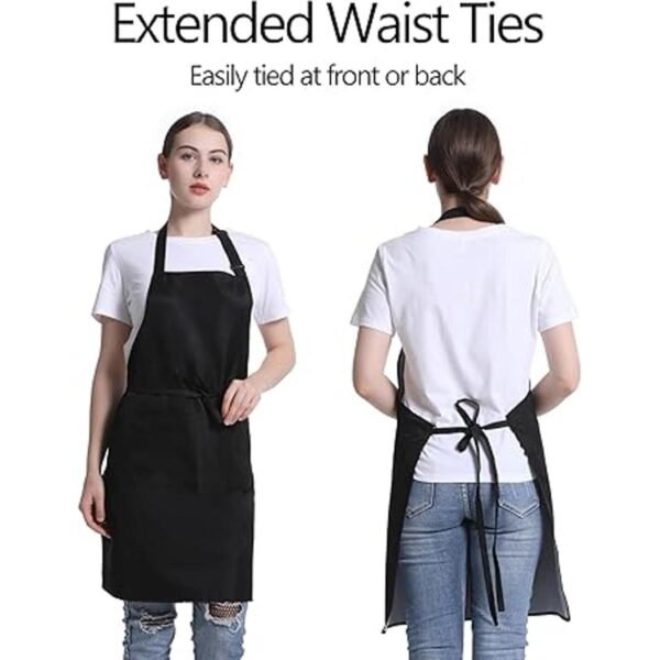 Paquete de 4 delantales unisex de chef negro delantales