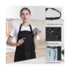 Paquete de 4 delantales unisex de chef negro delantales