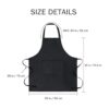 Paquete de 4 delantales unisex de chef negro delantales