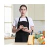 Paquete de 4 delantales unisex de chef negro delantales