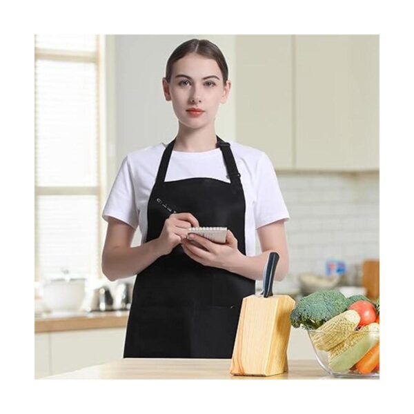 Paquete de 4 delantales unisex de chef negro delantales