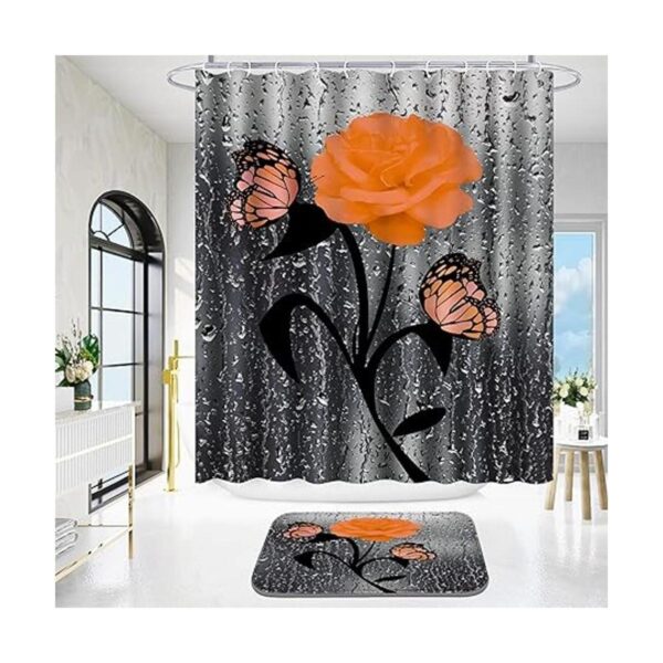 Poedist Juego de 4 cortinas de ducha decorativas de baño_2