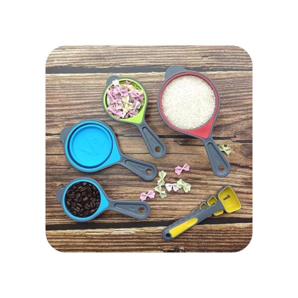 Juego de tazas y cucharas medidoras plegables 16 tazas y