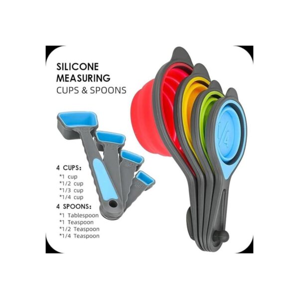 Juego de tazas y cucharas medidoras plegables 16 tazas y