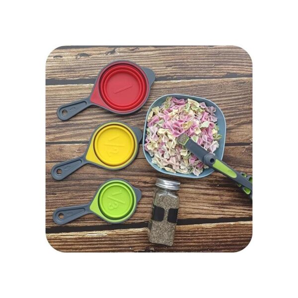 Juego de tazas y cucharas medidoras plegables 16 tazas y