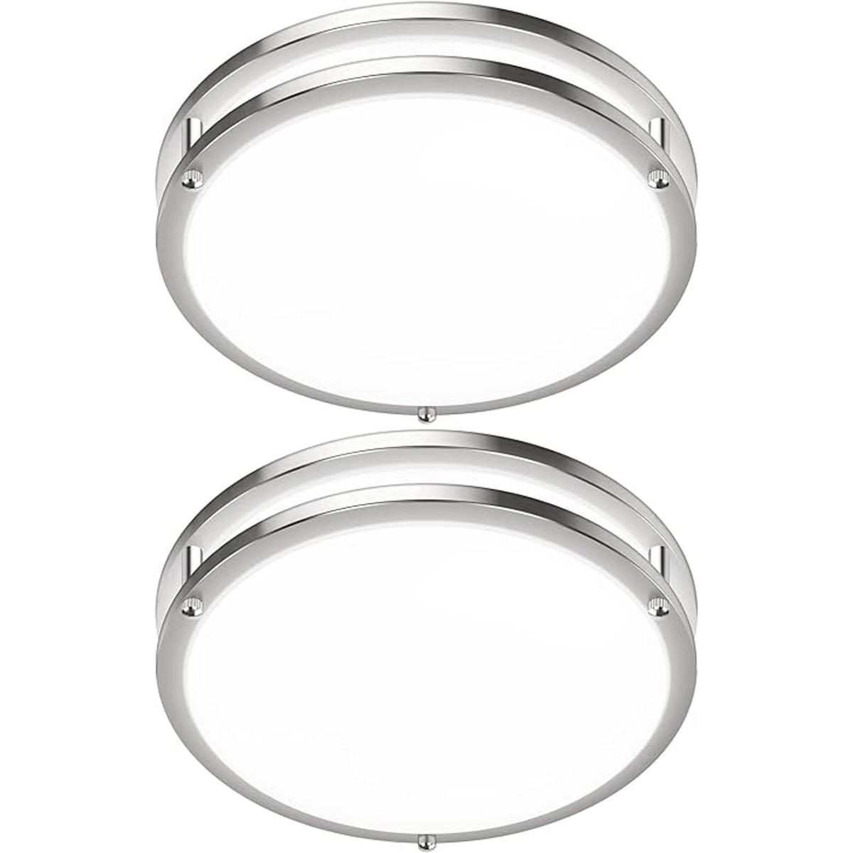 Paquete de 2 lámparas de techo LED de 36 W equivalente a