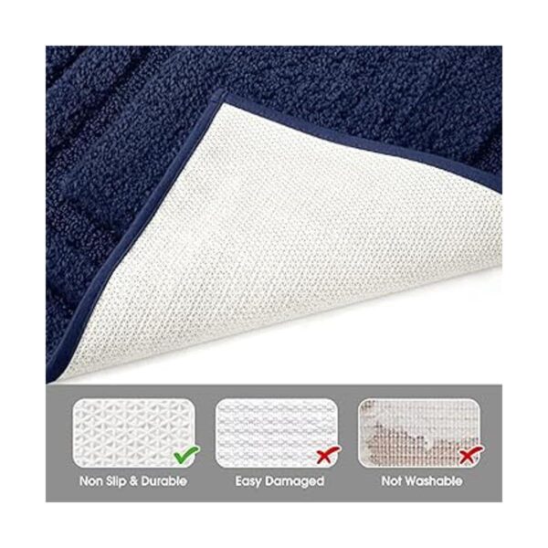 HOMEIDEAS Juego de 2 alfombras de baño de color azul