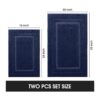 HOMEIDEAS Juego de 2 alfombras de baño de color azul