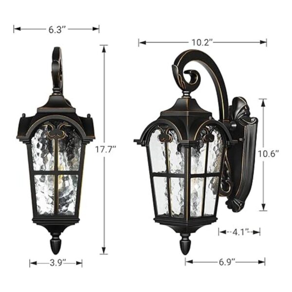 DEWENWILS Luces de pared para exteriores lámpara vintage_3