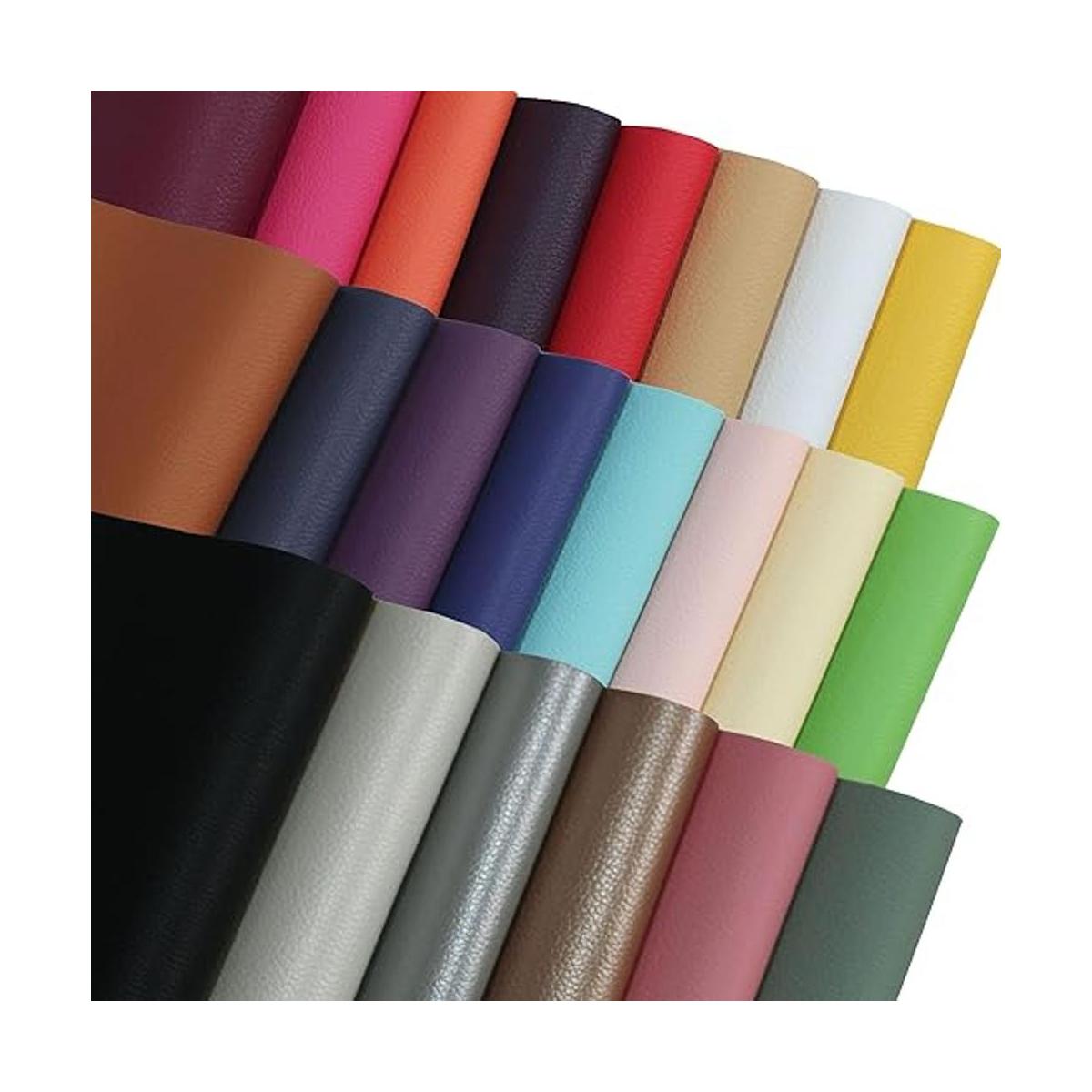 OZXCHIXU 22Pcs Faux Leather SheetsSolid Grain Colors
