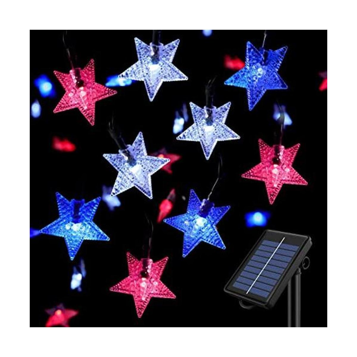 Cadena de luces solares para exteriores de 50 LED con
