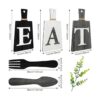 Juego de letreros para comer arte colgante de cocina_2