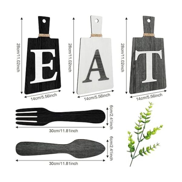 Juego de letreros para comer arte colgante de cocina_2