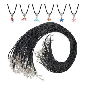 Paxcoo Cordón para collar 50 unidades cuerda negra con