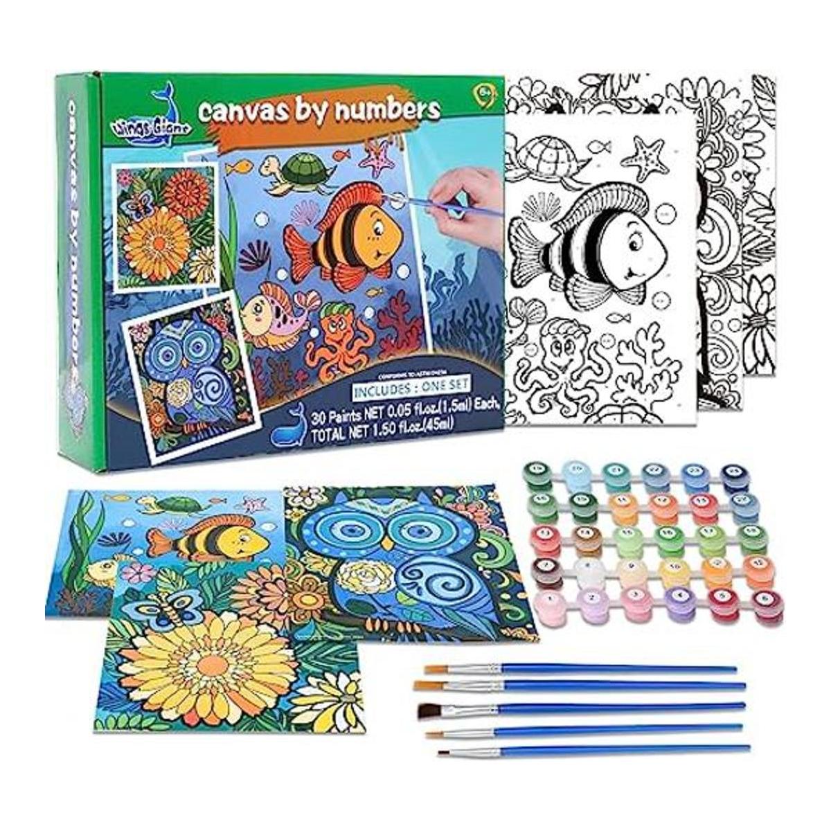 Paquete de 3 pinturas por números para niños de 8 a 12