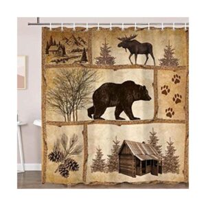 Juego de cortinas de ducha rústicas para cabaña estilo_1
