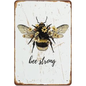 Letrero de aluminio para pared diseño de abeja fuerte_1