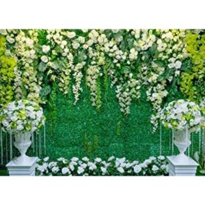 LYCGS Fondo de 7 x 5 pies con hojas florales verdes telón_1