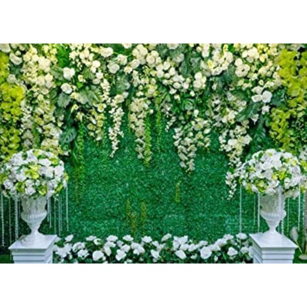 LYCGS Fondo de 7 x 5 pies con hojas florales verdes telón_1
