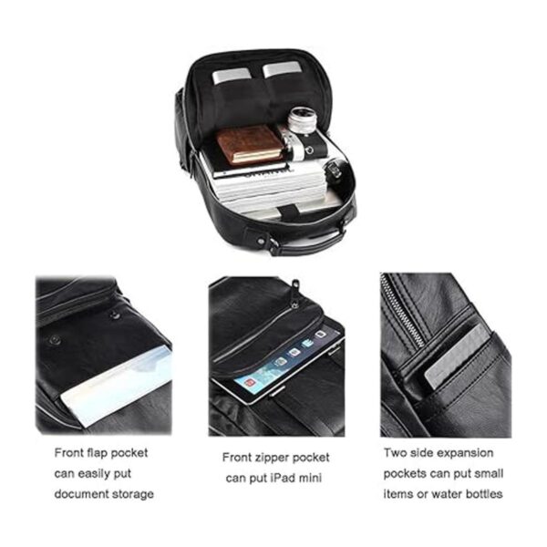 Mochila de cuero para portátil de viaje para hombres de_3