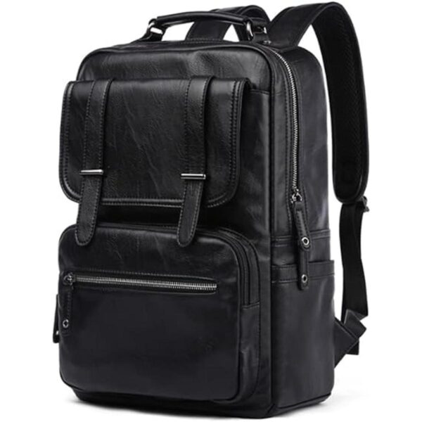 Mochila de cuero para portátil de viaje para hombres de_1