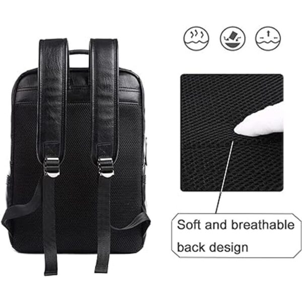 Mochila de cuero para portátil de viaje para hombres de_6