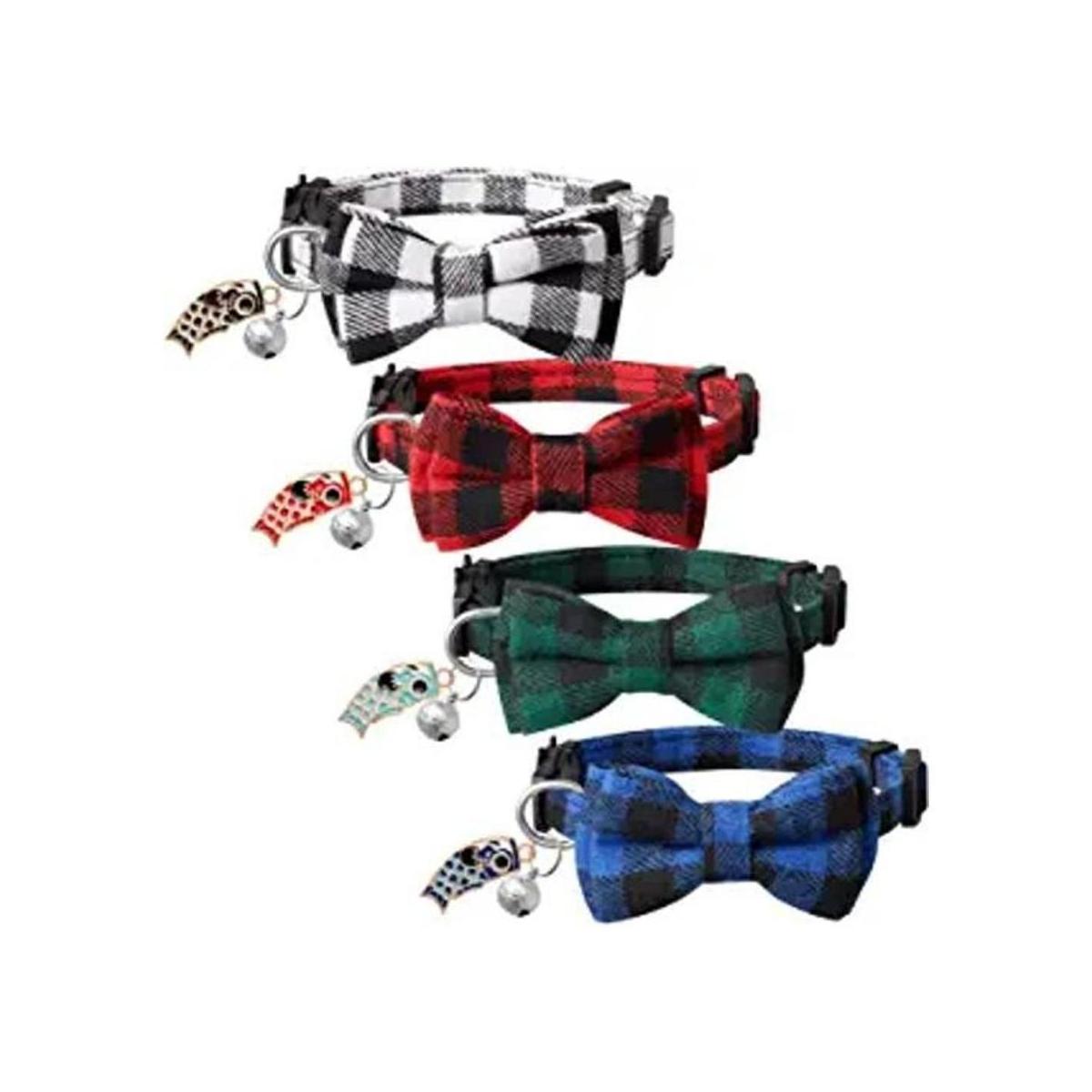 LLHK Paquete de 4 collares de gato pequeños con pajarita y